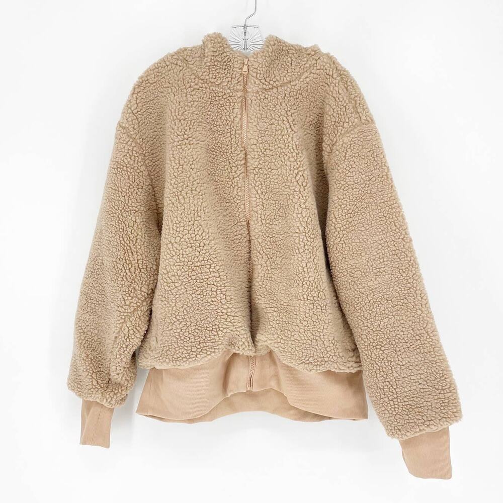 Fabletics Brown Zip Up Teddy Coat Size 3X